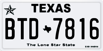 TX license plate BTD7816