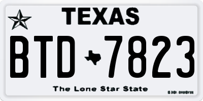 TX license plate BTD7823