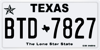 TX license plate BTD7827