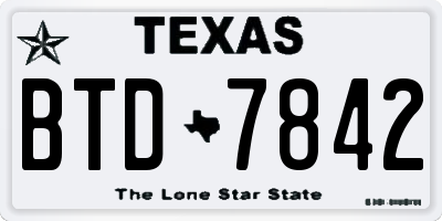 TX license plate BTD7842