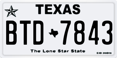 TX license plate BTD7843