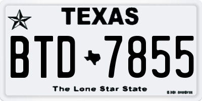 TX license plate BTD7855