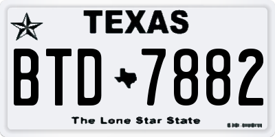 TX license plate BTD7882