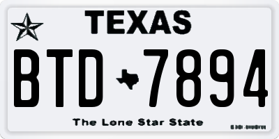 TX license plate BTD7894