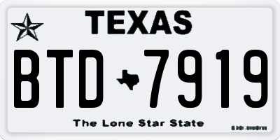 TX license plate BTD7919