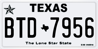 TX license plate BTD7956