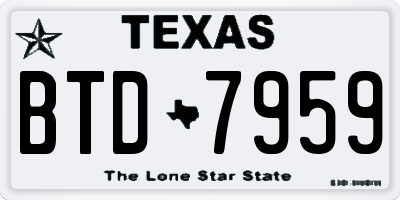 TX license plate BTD7959