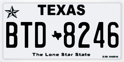 TX license plate BTD8246