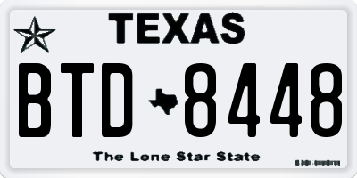 TX license plate BTD8448