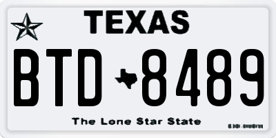 TX license plate BTD8489