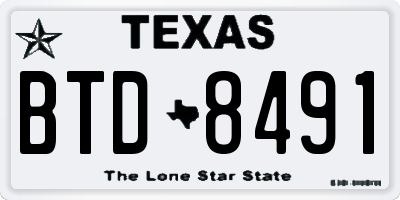 TX license plate BTD8491