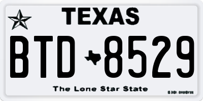TX license plate BTD8529