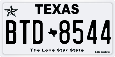 TX license plate BTD8544
