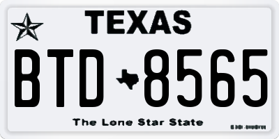 TX license plate BTD8565