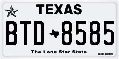 TX license plate BTD8585