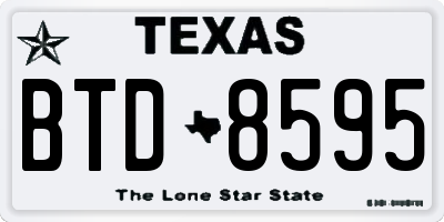 TX license plate BTD8595