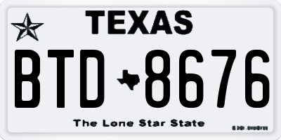 TX license plate BTD8676