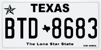 TX license plate BTD8683