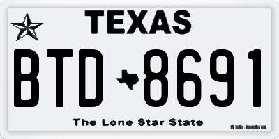 TX license plate BTD8691