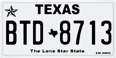 TX license plate BTD8713