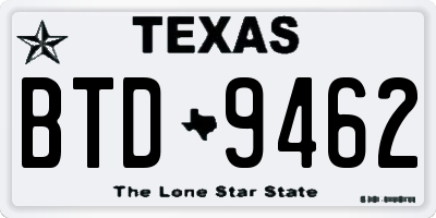 TX license plate BTD9462