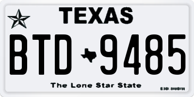 TX license plate BTD9485