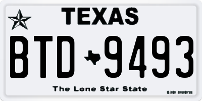 TX license plate BTD9493