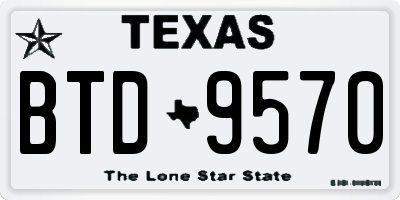 TX license plate BTD9570