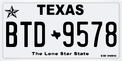 TX license plate BTD9578