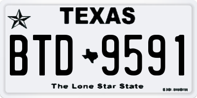 TX license plate BTD9591