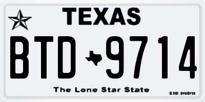 TX license plate BTD9714