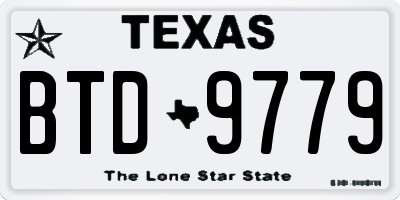 TX license plate BTD9779