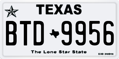 TX license plate BTD9956