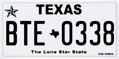 TX license plate BTE0338
