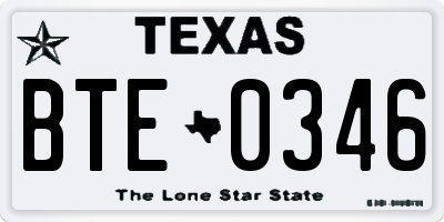 TX license plate BTE0346