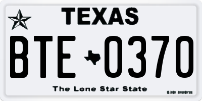 TX license plate BTE0370