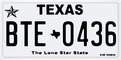 TX license plate BTE0436