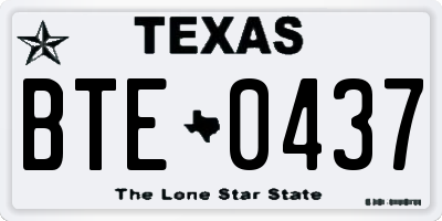 TX license plate BTE0437