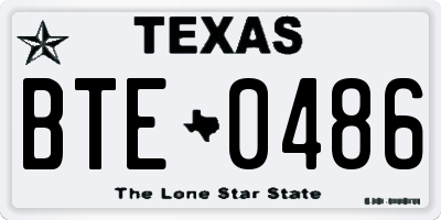 TX license plate BTE0486