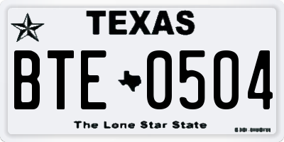TX license plate BTE0504