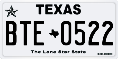 TX license plate BTE0522