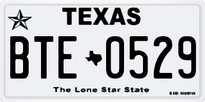 TX license plate BTE0529