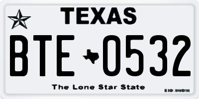 TX license plate BTE0532
