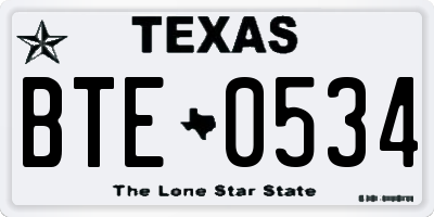 TX license plate BTE0534