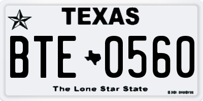 TX license plate BTE0560
