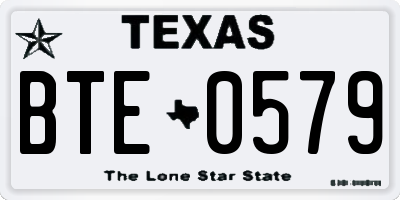TX license plate BTE0579