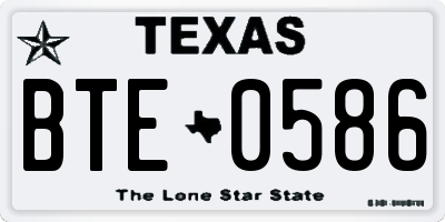 TX license plate BTE0586
