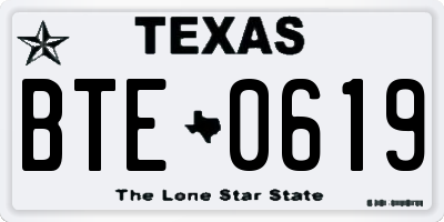 TX license plate BTE0619