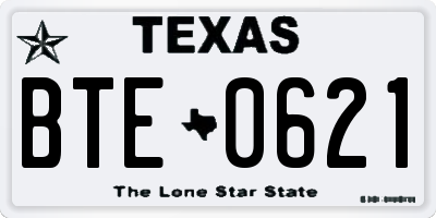 TX license plate BTE0621