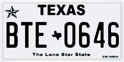 TX license plate BTE0646